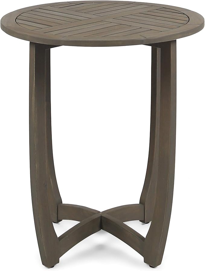 Christopher Knight Home Andria Outdoor Acacia Wood Bistro Table, Gray Finish