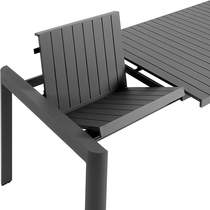 Modway Tahoe Extendable Outdoor Patio Dining Table for 6-8 People in Gray