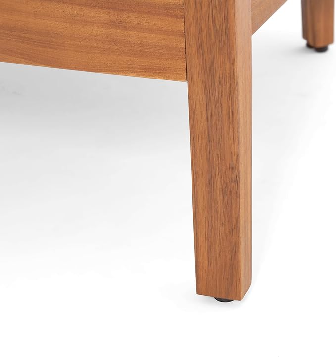 Merax Outdoor Acacia Wood Frame Single Chair with Cushions for Patio,Garden