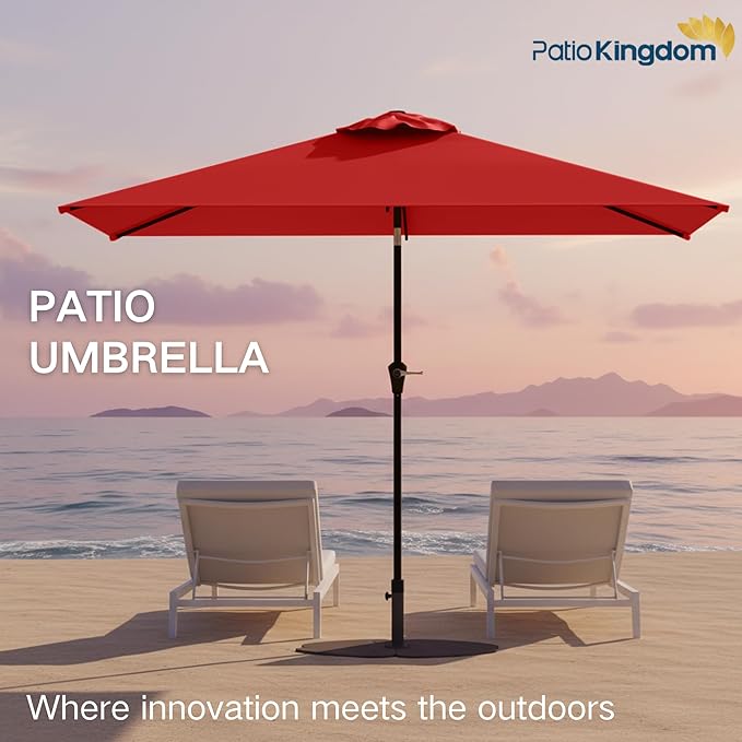 6.5'x10' Rectangular Patio Outdoor Umbrella,Large Coverage with Push-Button Tilt & UV Protection,Sturdy Ribs for Deck,Lawn,Pool,Backyard