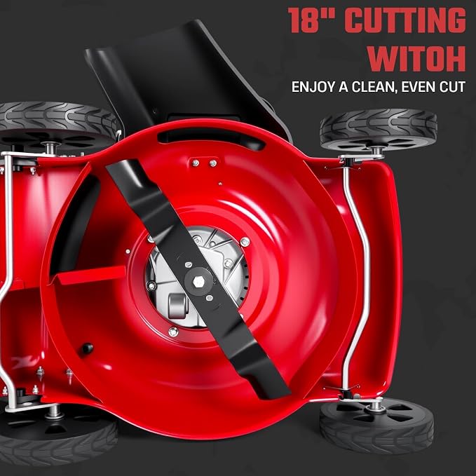 21-Inch Gas Lawn Mower Self Propelled, 131cc 3 in 1 Push Mower Gas Powered, 50L Grass Catcher Big Wheels for Slopes Red