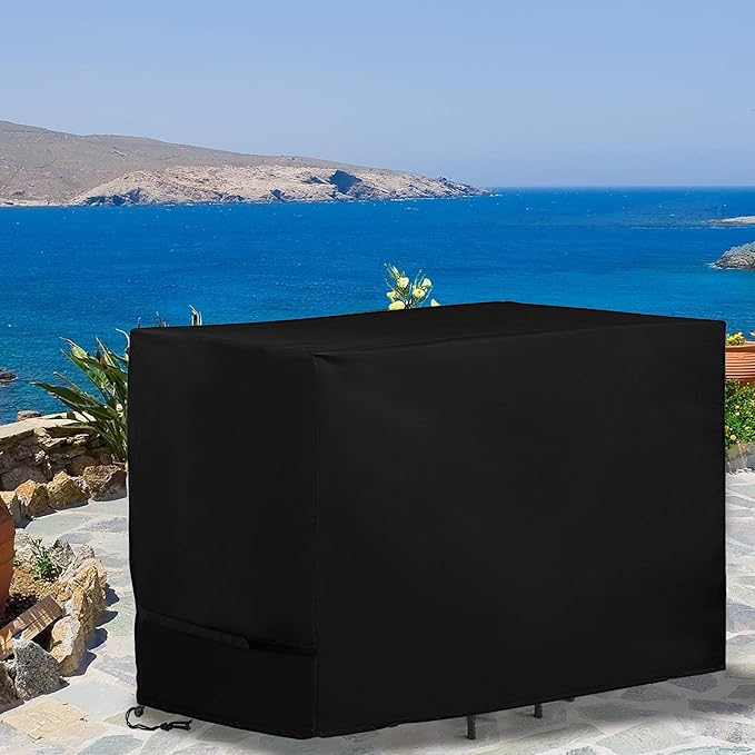 Bar Height Patio Set Cover, 600D Oxford Fabric Waterproof and Dustproof Bistro Set Cover for High Top Bar Table and Chairs, Durable Furniture Set Protection (Black, 70"L x 32"D x 47"H)