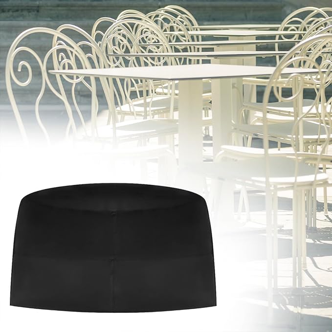 QWORK Round Patio Furniture Cover, Waterproof 210D Oxford Fabric, 72'' Diameter x 43'' Height with Adjustable Drawstring