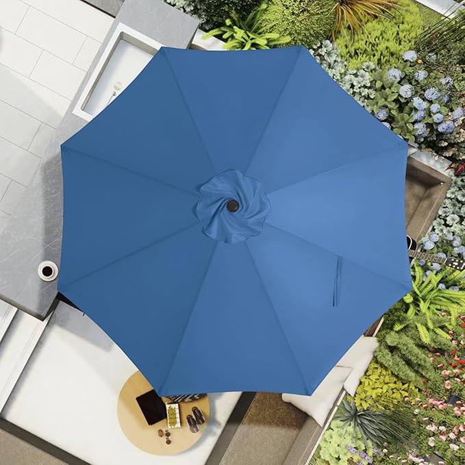 MASTERCANOPY Patio Umbrella 9 ft Replacement Canopy for 8 Ribs-Dodger Blue Canopy Only