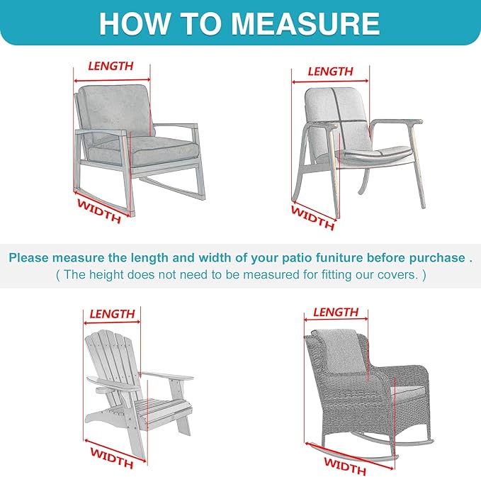 GARPROVM Garden Chair Covers Waterproof 2 Pack, Outdoor Swivel Chair Adirondack Deep Seat Chair Covers, 420D Oxford Fabric Dustproof Patio Furniture Covers, 35" W x 38" D x 29" H