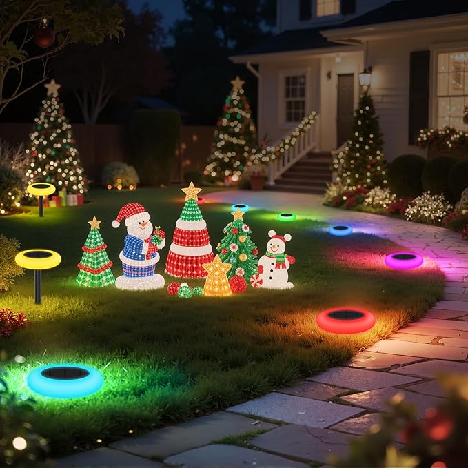 Lightonight Colorful Solar Lights Outdoor, Color Changing Solar Lights with Remote, Colorize Pathway Lights Solar Garden Lights for Landscape Walkway Patio Yard Pool Garden