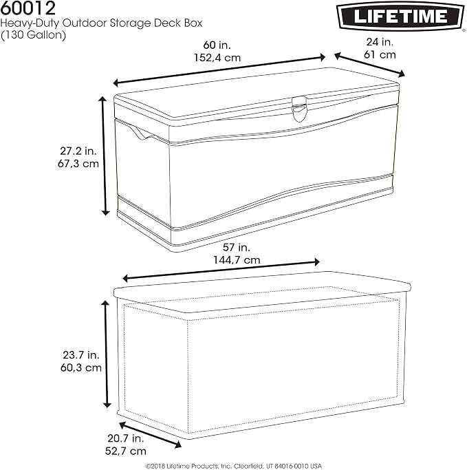Lifetime 130 Gallon Plastic Deck / Outdoor Storage Box 60040 supplier_id_shedsforlessdirect it#190221651440237