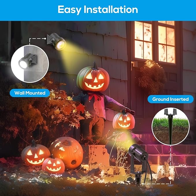 ZYAN Landscape Spotlights with Sensor and Timer, Continuously Adjustable Brightness, Auto On Off, Low Voltage Outdoor IP65 Waterproof for Patio Yard Garden Pathway, 2700K Warm White (6 Pack)
