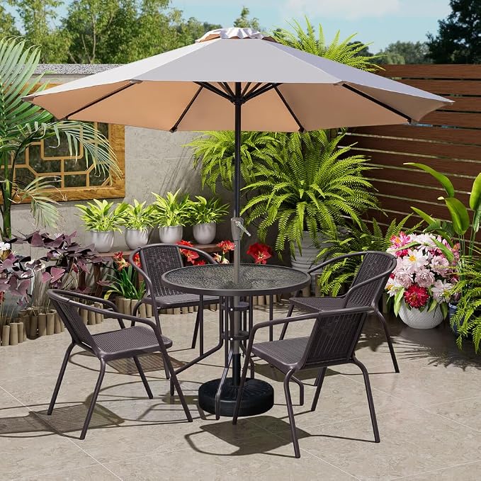 36" Round Glass Table Top with 2 Inch Umbrella Hole, 3/16" Thick Flat Polished Edge Tempered Finished for Patio, and Outdoor Tables, Only Glass (36 inch)