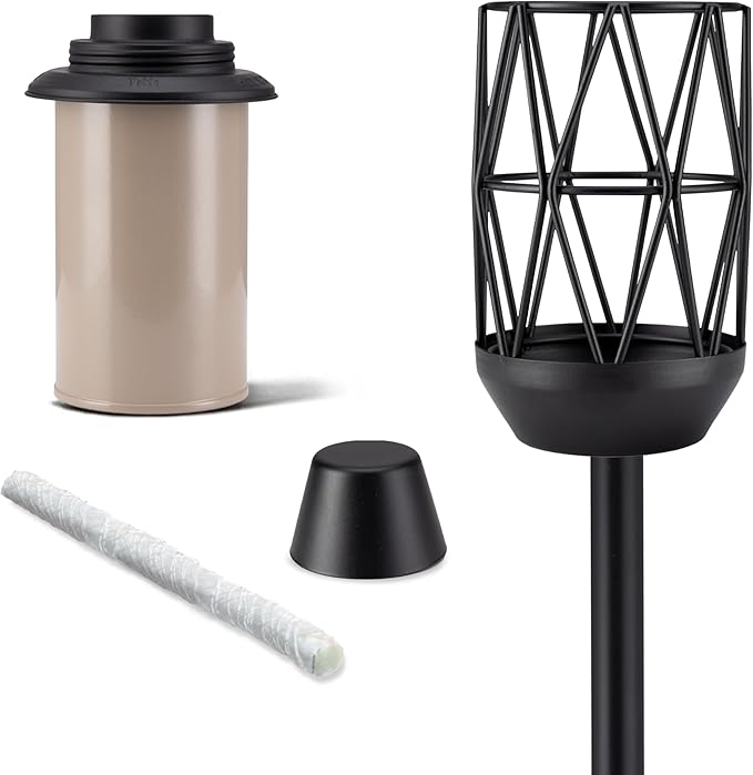 TIKI BiteFighter 64.25" Wire Metal Torch – Mosquito-Repellent Outdoor Decorative Lighting for Patio, Lawn, Backyard & Garden | Modern Bronze & Black | Includes Long-Lasting Wick & Snuffer