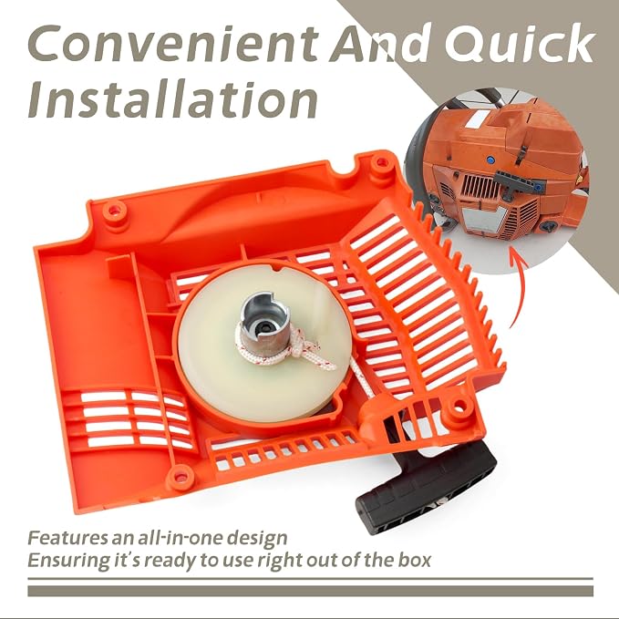 537114201 Recoil Starter Assembly Compatible with Husqvarna 394 395 394XP 395XP Chainsaws Hand-Pull Rewind Starter Chain Saw Pull Start Device