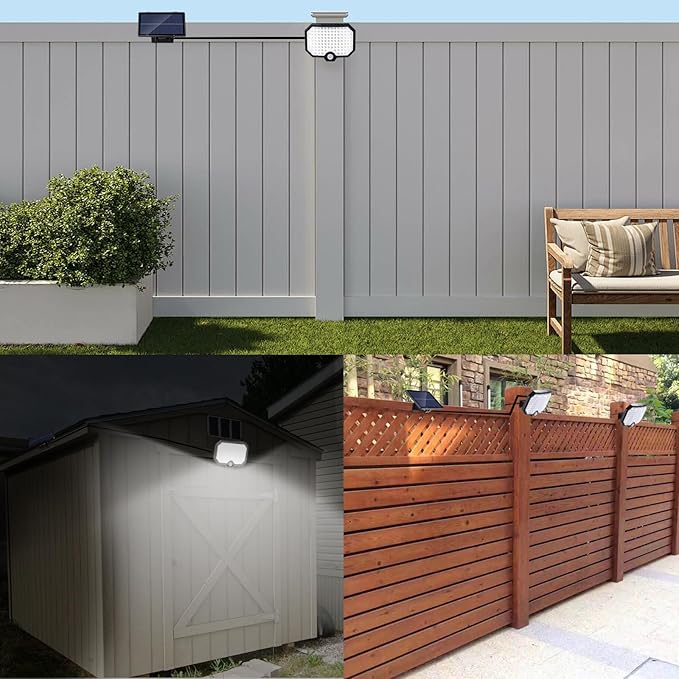 Solar Lights Outdoor Waterproof Motion Sensor Outdoor Flood Lights with 16.5ft Cable,120°Wide Angle Dusk to Dawn Solar Security Split Lights for Yard Garage Porch Shed Barn,LED 6500K,2 Pack
