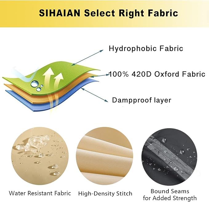 SIHAIAN Patio Lounge Chair Cover Waterproof Outdoor Chaise Lounge Covers UV Resistant Special Fixed Design 78Lx32Wx35H Beige 1Pack Patio Furniture Covers