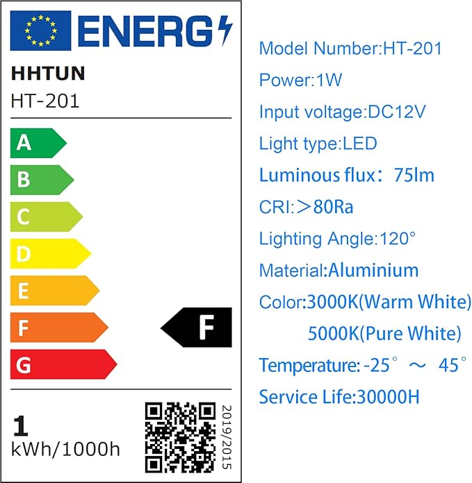 201 Mini Underground Lamp, 1W, DC12V, IP67, Low-Voltage Recessed Type, Stainless Steel 304 Cover, Suitable for Outdoor Grounds, Decks, Squares, Parks, Courtyards (3000K, 6P-A)