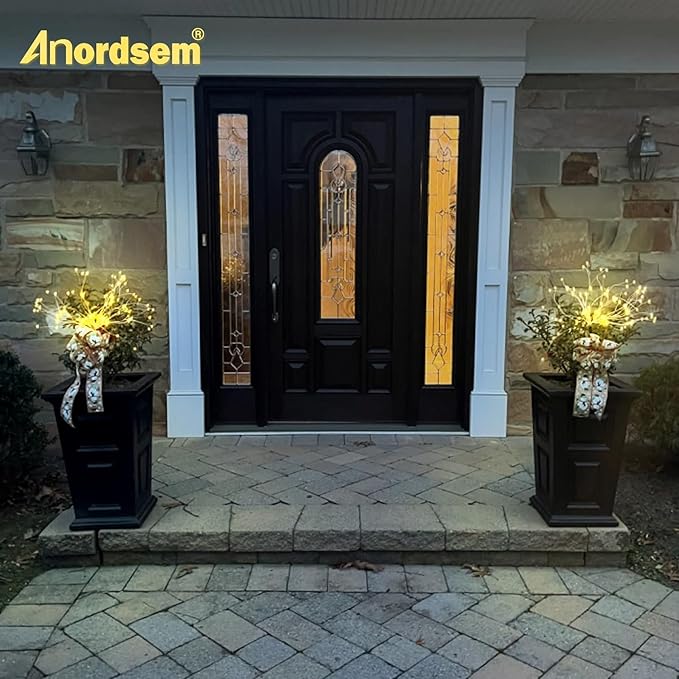 Anordsem Solar Garden Lights Outdoor: 120 LED Fairy Sparkler Firework Warm Lighting - Waterproof DIY Decoration Outside Yard Patio Flower Pot - Birthday Holiday Gifts for Women Grandma