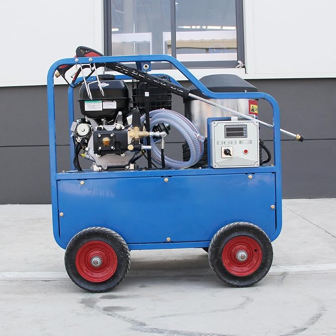 Hot Water Pressure Washer 4000PSI 4GPM,420cc 13.5HP Gas Engine with AR Pump, Commercial Heavy-Duty Power Washer for Trucks, Machinery, Concrete, Industrial Grease (Blue)