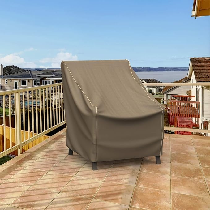 Budge P1A02BTNW3 StormBlock Hillside Patio Chair Cover Premium, Outdoor, Waterproof, Extra Small, Black and Tan Weave