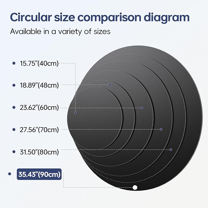 Round Table Top, 35.4” Black Sintered Stone Tabletop, DIY Replacement & Cover Marble Desktop, Scratch & Wear Resistant, Easy to Clean, Suitable for Indoor & Outdoor