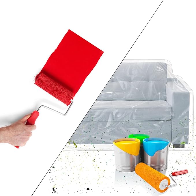 Plastic Loveseat Cover - 84" W x 40" D x 36" RH x 18" FH - Heavy Duty Vinyl, Waterproof, Slipover for Pets & Scratch Proof Furniture Protection