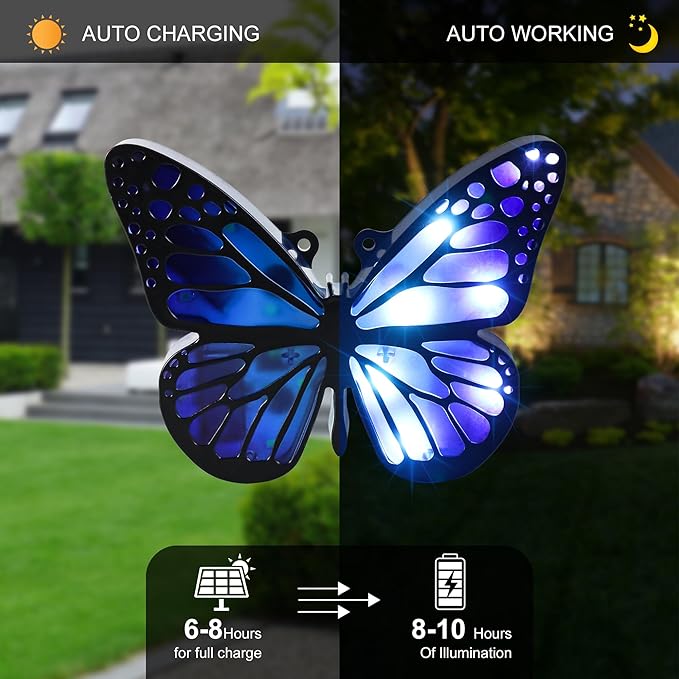 Ground Lights, Equipped with 4 Solar Lights for Outdoor Waterproofing, 14 LED Solar Landscape Lighting, Suitable for Gardens, courtyards, terraces, corridors, Lanes, and walkways (Blue)