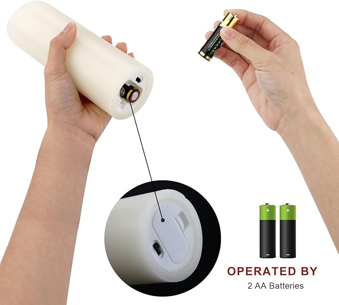 Enpornk Flameless Candles Flickering LED Candles Set of 12 (D:2.2" X H:5") Ivory Real Wax Pillar Battery Opeated Candles with 10-Key Remote and Cycling 24 Hours Timer