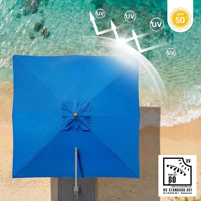 COWVIE Umbrella Canopy Replacement for 8 Ribs Patio Umbrella, Outdoor Table Parasol Replacement for Yard, Canopy Only