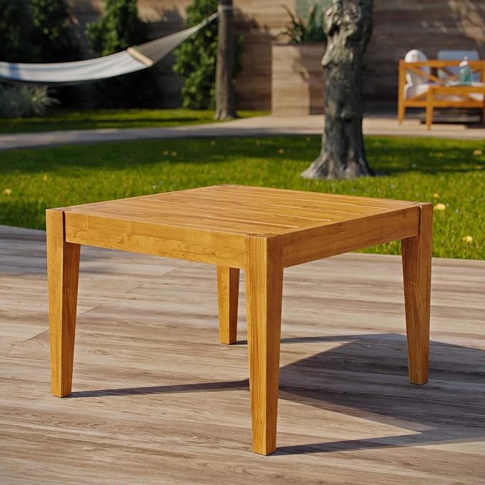 Modway EEI-3431-NAT Northlake Outdoor Patio Premium Grade A Teak End Table, Side, Natural
