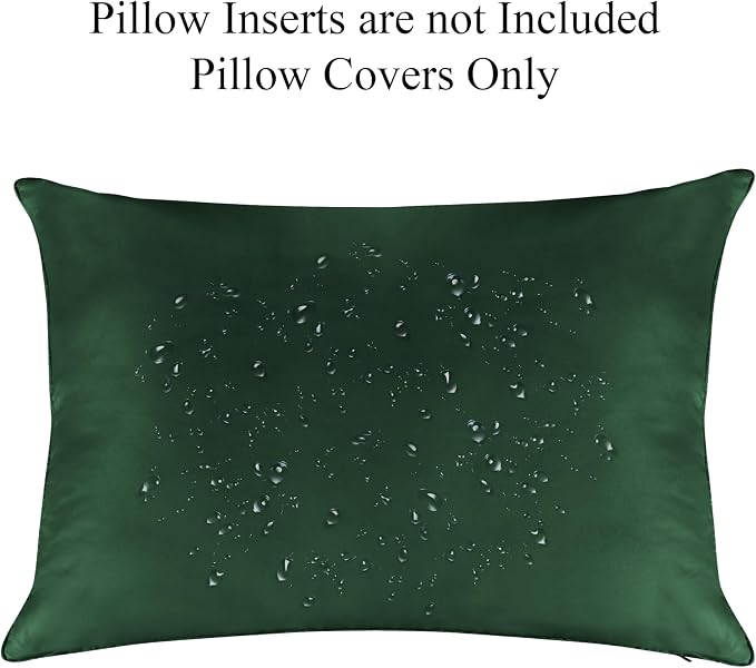 A1 HOME COLLECTIONS A1HC Luxurious Outdoor Waterproof Pillow Covers 12x20 Inches (Pack of 2, Timber Green), Throw Pillow Covers for Pool Areas, Garden, Sofa, Chairs, Beds, Tent, Patio