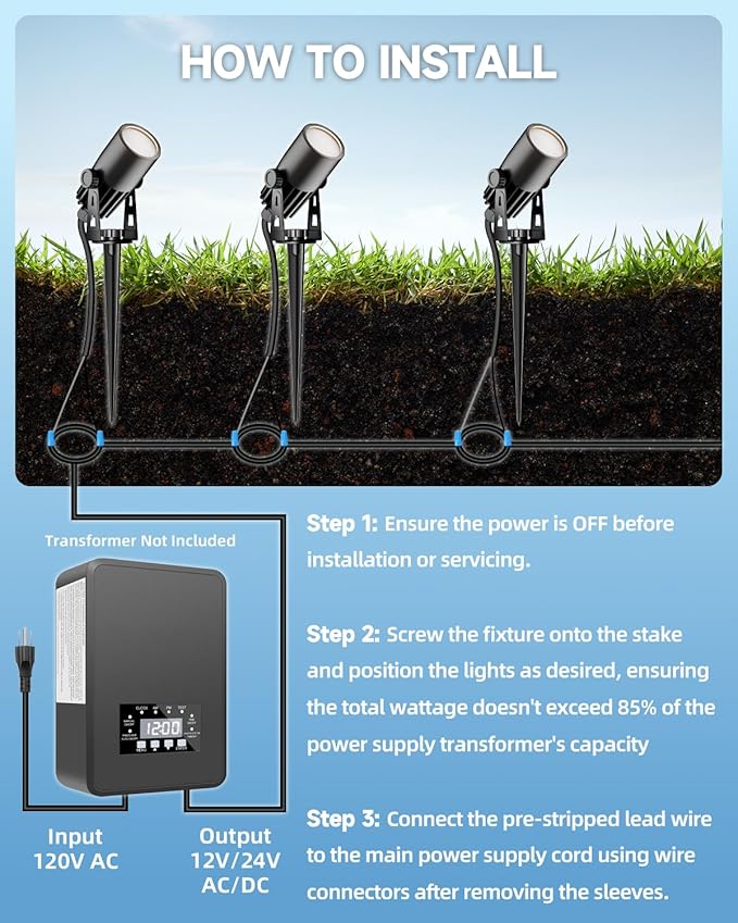 Outdoor Mini Spotlights, MR11 LED Bulb 12V Low Voltage Landscape Spotlight 2W 200lm, 2700K Warm White IP65 Waterproof Aluminum Light Fixture, 1 1/4" Short Head 2-Count