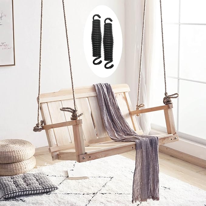 Hammock Chair Porch Swing Springs - Pack of 2 Black Spring 1600Lbs Heavy Duty Hanger Ceiling Mount Spring(Pack of 2)