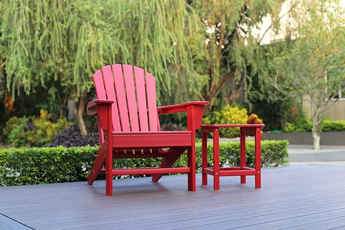 NewTechWood St Charles Ruby Red Plastic Outdoor Side Patio Table