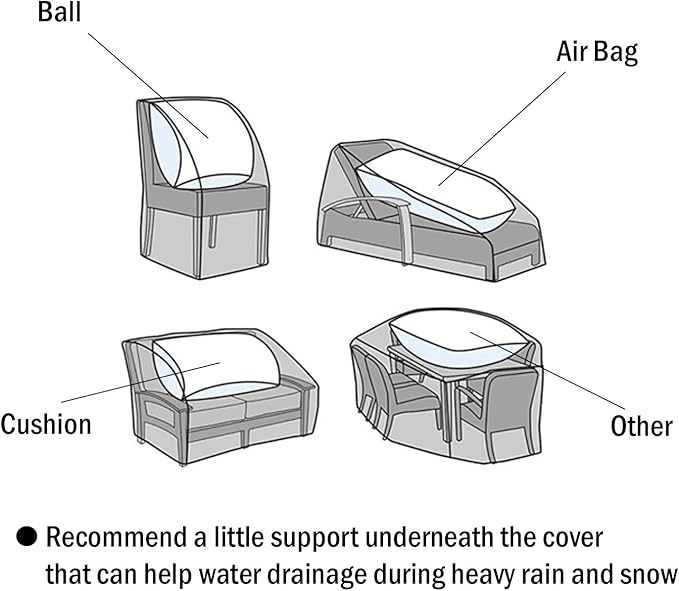 F&J Outdoors Patio Furniture Cover, Waterproof UV Resistant for Table & Chairs Set, 74"Wx47"Dx27.5"H