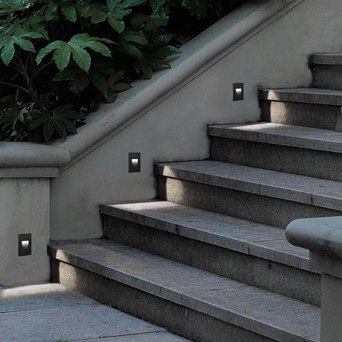 LEONLITE 3CCT 120V LED Step Lights, 3.5W 150LM 5%-100% Dimmable Indoor Outdoor Waterproof Vertical Stair Light, 3000K/4000K/5000K Selectable, CRI90, ETL, Aluminum, Oil Rubbed Bronze, Pack of 6
