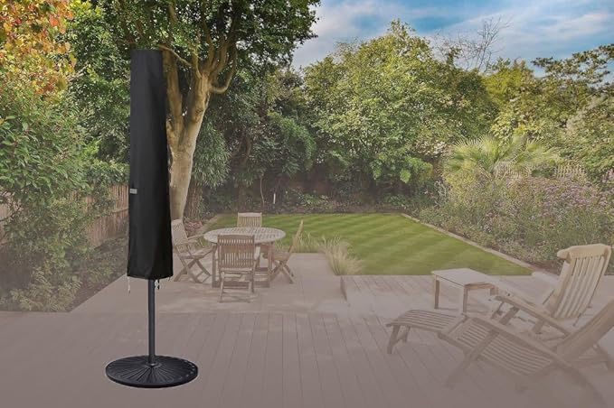 Umbrella Cover for 6ft to 9ft Patio Umbrellas, Waterproof and Durable Market Umbrella Cover with Zipper and Rod