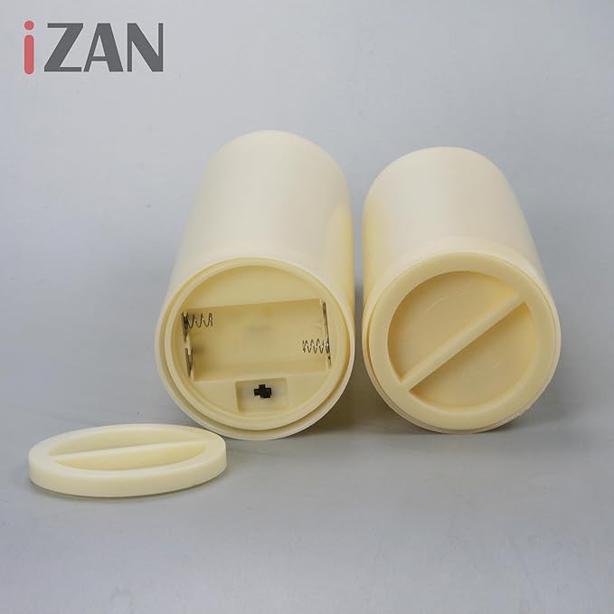 iZAN 1 Pack Waterproof Outdoor Flameless Candle with Timer 3” x 8” Battery Operated Electric LED Pillar Candle for Gift Home Décor Party Wedding Supplies Garden Halloween Christmas Decoration