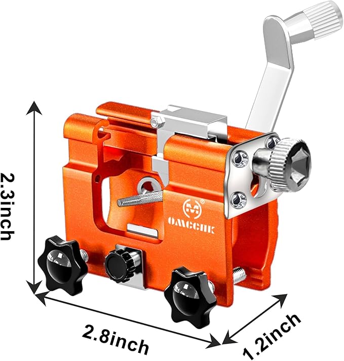 Chainsaw Sharpener Jig with Carry Bag and Gloves, Universal Chainsaw Sharpening Kit, Chain Saw Sharpener Tool with 5 Sharpening Stone Portable Chainsaw Accessories for 4"- 22" Saw Chain