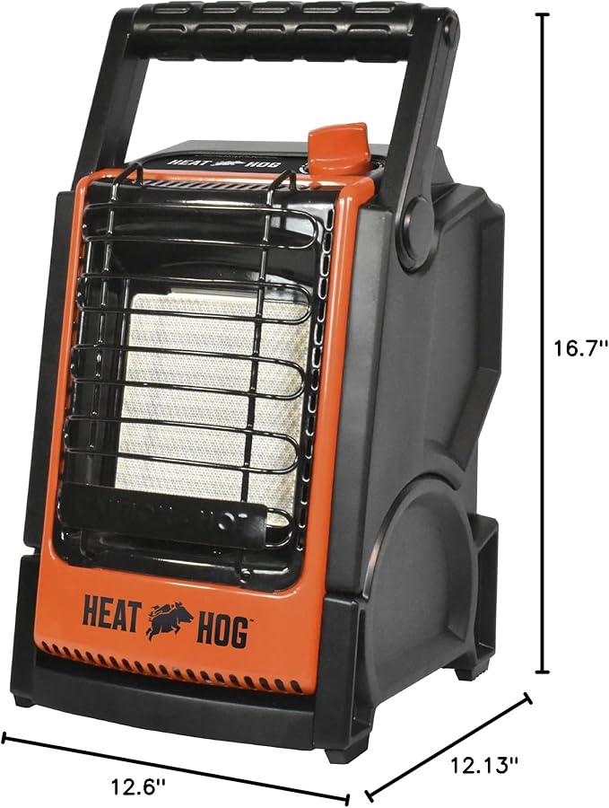 Heat Hog 9,000 BTU Portable Propane Radiant Space Heater, Indoor, Outdoor, Garage, Camping, Outdoor Sports, Boating, RVs, Tiltable Design, Gas Powered