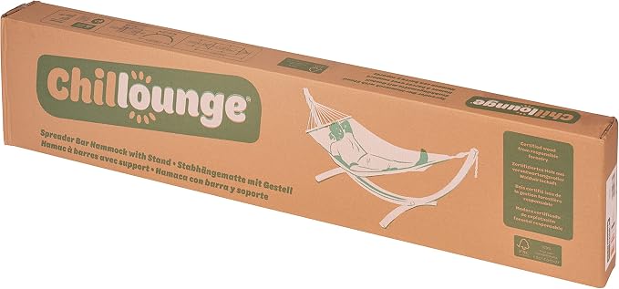 LA Siesta® Chillounge Hammock with Spreader Bar & Wood Stand, Weatherproof Outdoor Hammock with Stand for Outside Backyard, Heavy Duty Hammock and Stand - Max 265 Lbs, Sunrise