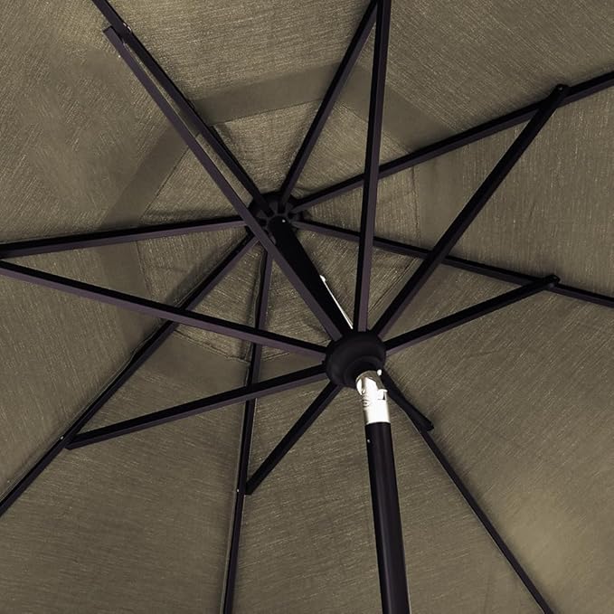 EliteShade USA 10-Year-Non-Fading 10Ft Market Patio Umbrella, UPF 50+ UV Protection Performance Sun Umbrella, Heavy Duty Commercial Grade Outdoor Table Umbrella with Crank & Tilt, Windproof Vented Top for Garden, Pool, Deck and Outdoor Playsets, Taupe