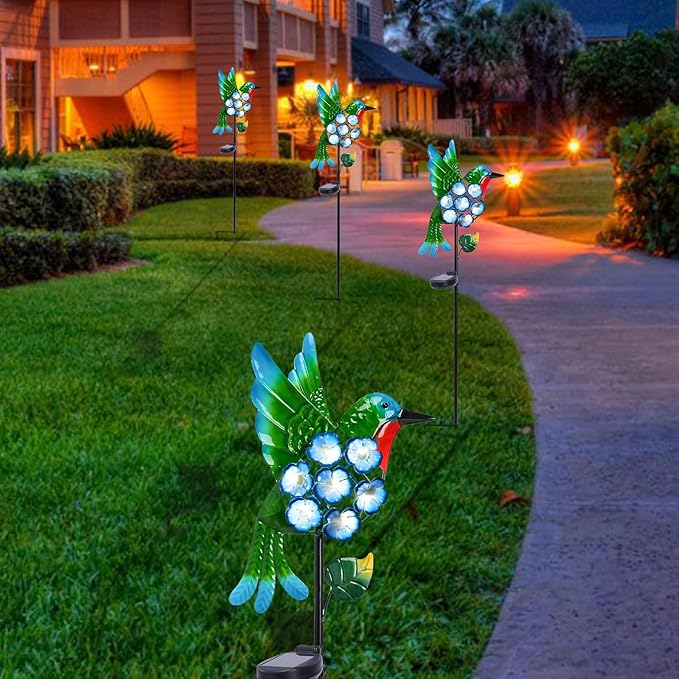 Bshine Solar Lights Outdoor Garden Decoration, Hummingbird Metal Stake Waterproof Solar Lamp for Outdoor Patio, Yard Decoration Lawn Art
