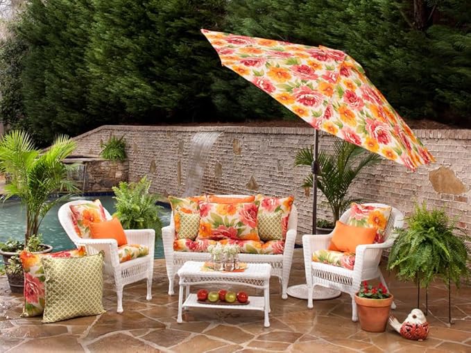 Pillow Perfect Pompeii Solid Indoor/Outdoor Throw Pillow Plush Fill, Weather and Fade Resistant, Throw - 18.5" x 18.5", Orange, 2 Count