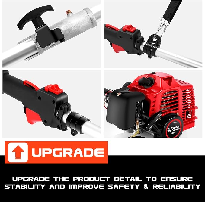 Pole Saws Gas Powered - 58CC 2 Cycle 16 Foot Extendable Pole Saws for Tree Trimming Branch Cutting, Upgraded Gas Pole Saws 2023(US Stocks)
