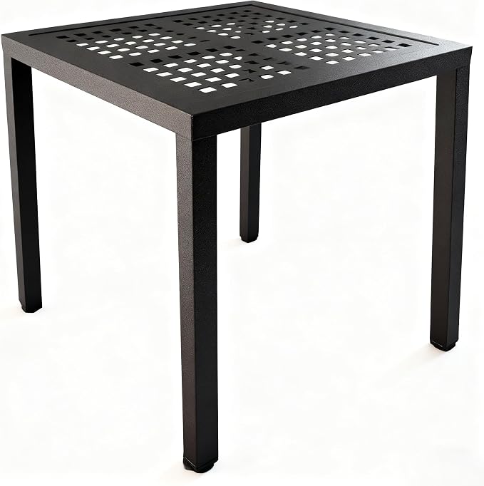 Aluminum Square Patio Side Table, Rustproof Outdoor Coffee Table | Powder-coated scratch-proof aluminum top, all-weather sturdy frame, easy assembly for garden deck pool