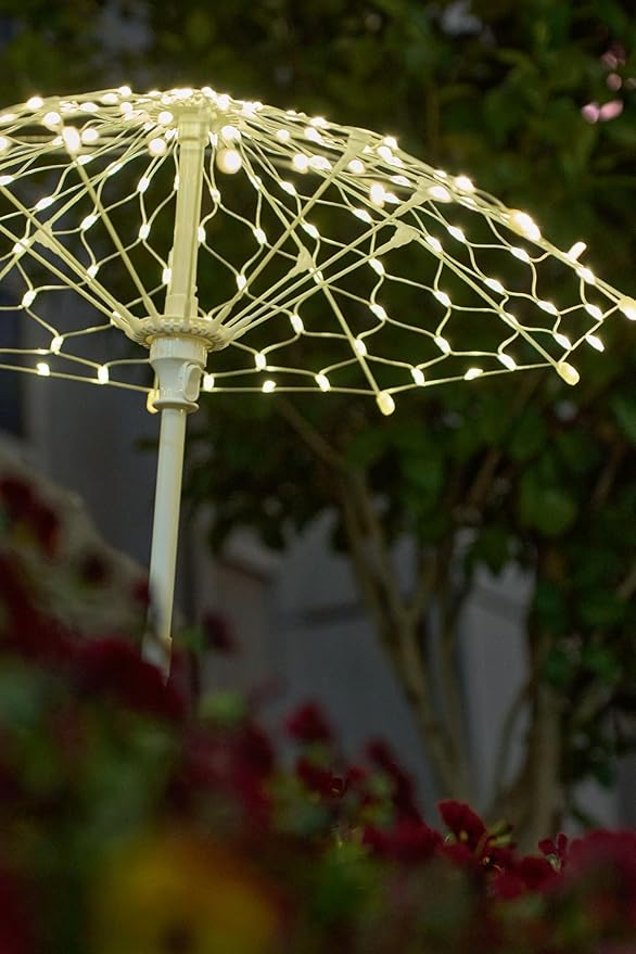 Outdoor Solar Lights, 2 Pack Waterproof LED Garden Lights Solar Powered, Landscape Light Garden Decor, Colorful Outside Decorations for Lawn, Backyard, Patio (Warm Light)