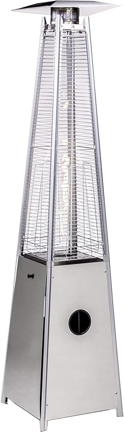 Legacy Heating Quartz Galss Tube Patio Heater, Visual Flame Heater 40000BTU (Stainless Steel)