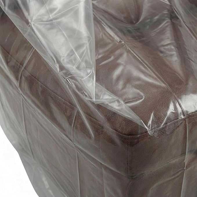 Wowfit Furniture Cover Dust-Proof Moving Bag for Loveseat, Sofa & Boxes – Clear, Odorless Plastic - 4mil-Thick – 68.1W x 42D x 62/41H Inches