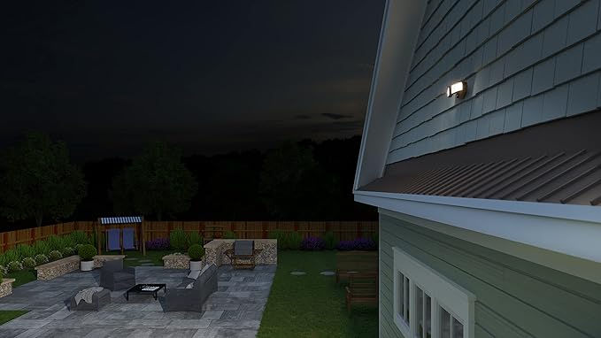 Lithonia Lighting HomeGuard 2-Light LED Outdoor Flood Lights, Outdoor LED Lights, Dusk to Dawn Sensor, Adjustable Lumens, Selectable Color, Square Heads, Dark Bronze (HGX LED 2SH ALO SWW2 120 PE DDB)