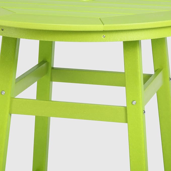 WestinTrends Outdoor 35" HDPE Round Patio Counter Height Bar Table, Lime