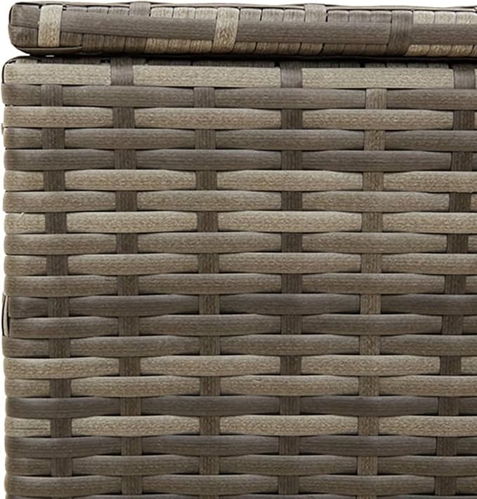 Gecheer Outdoor Storage Box, Medium Grey PE Rattan Deck Box with Waterproof Cover, 291L Capacity for Patio, Balcony, Garden