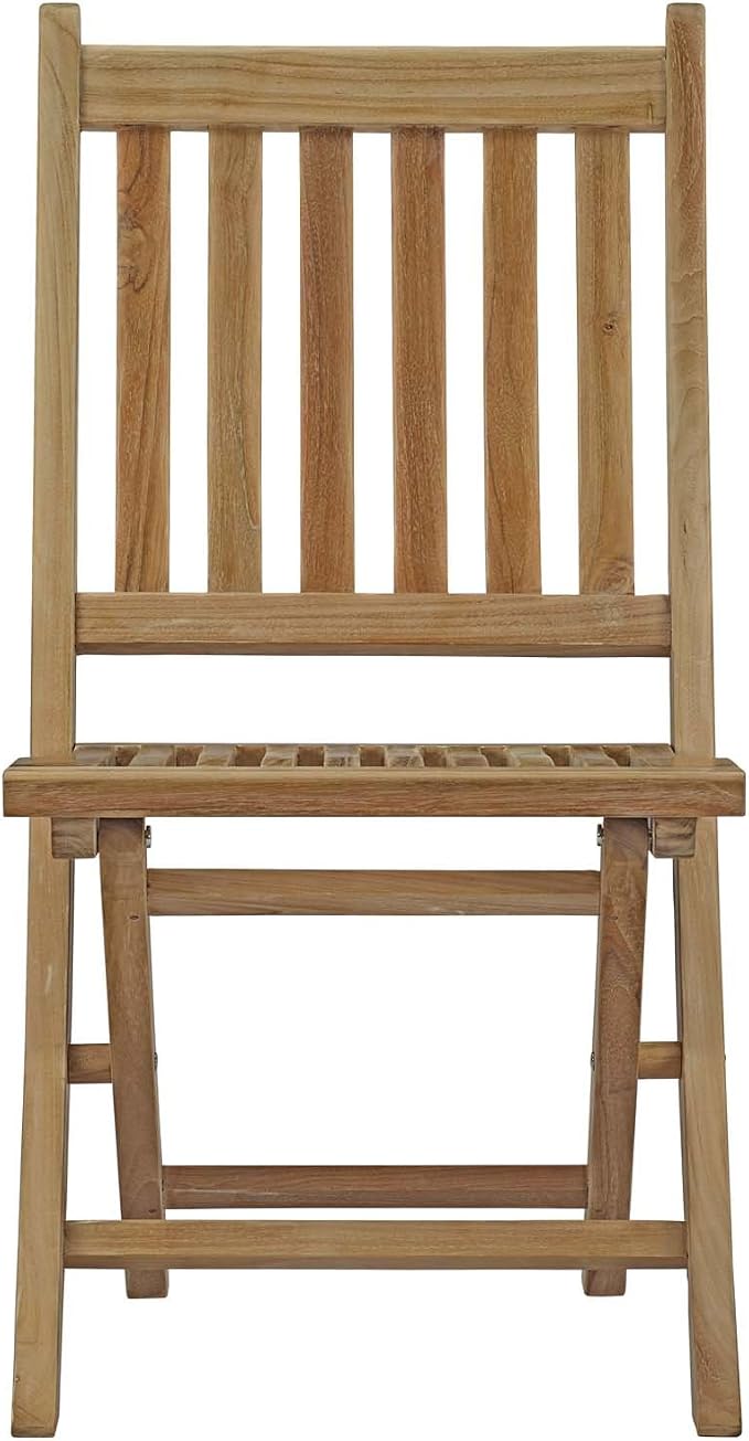 Modway EEI-3204-NAT-SET Marina Premium Grade A Teak Wood 9-Piece Outdoor Patio Dining Furniture Set, Eight Folding Side Chair/One Table, Natural
